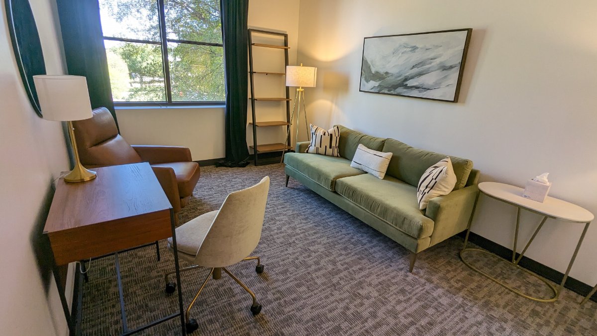 Dr. Elena Kennedy's therapy office at Therapy Space Plano, Plano