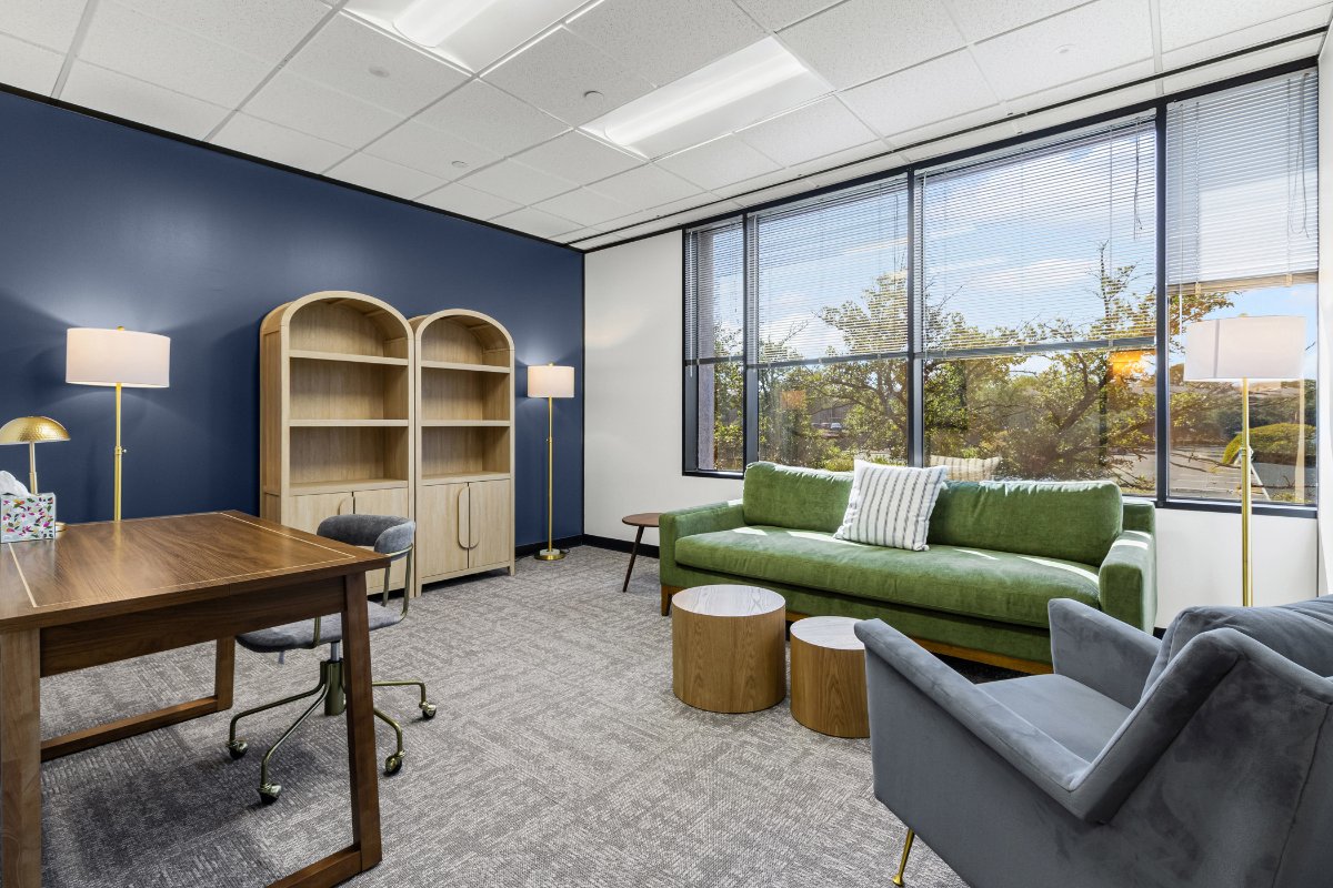 Jasmine Ghannadpour's therapy office at Therapy Space Northwest Hills, Austin