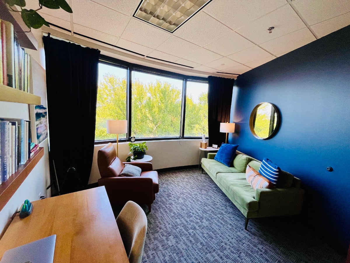 Cara McLeod's therapy office at Therapy Space Frisco, Frisco
